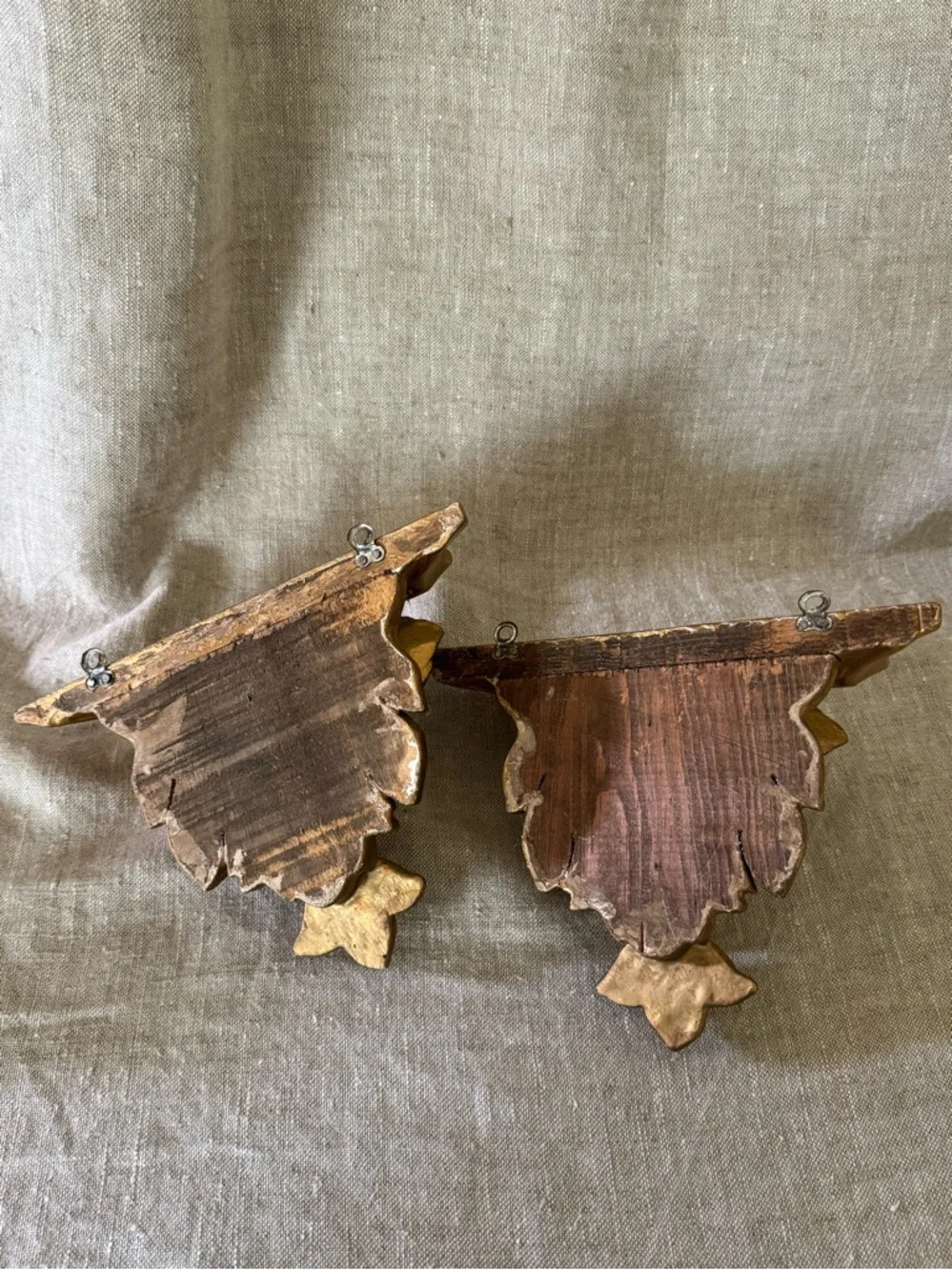vintage 40s giltwood roses wall sconces shelves